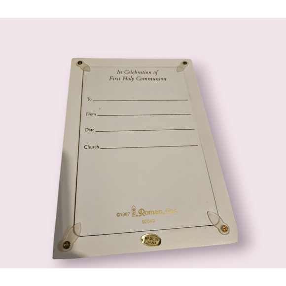 Vintage 1997 Roman, Inc. First Holy Communion Photo Frame 5x7 White Gold - Picture 7 of 11